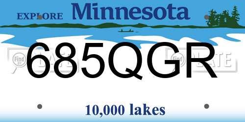 685QGR Minnesota License Plate