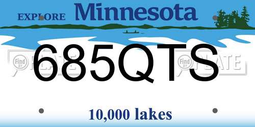 685QTS Minnesota License Plate