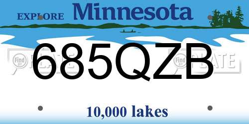 685QZB Minnesota License Plate