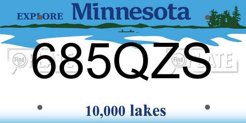 685QZS Minnesota License Plate