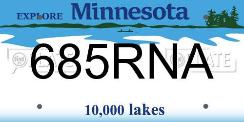 685RNA Minnesota License Plate