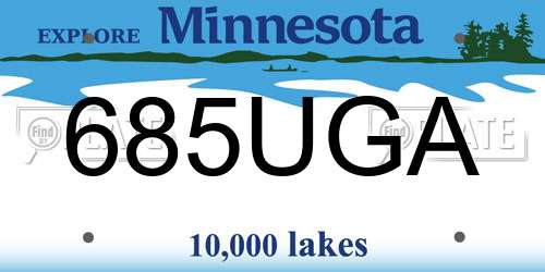 685UGA Minnesota License Plate