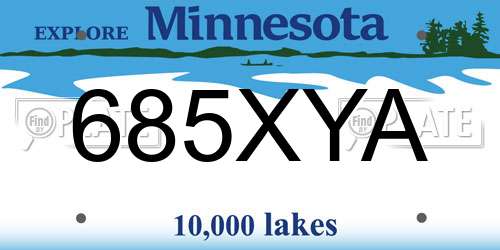 685XYA Minnesota License Plate