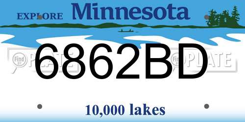 6862BD Minnesota License Plate