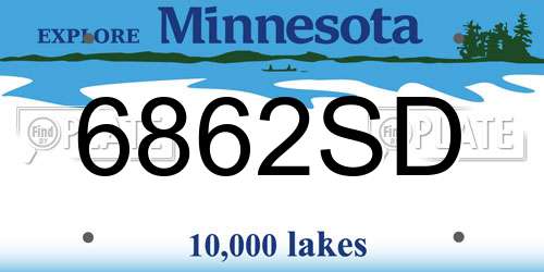 6862SD Minnesota License Plate