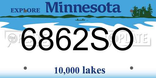 6862SO Minnesota License Plate