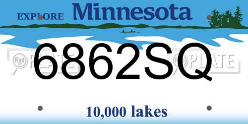 6862SQ Minnesota License Plate