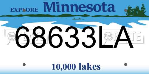 68633LA Minnesota License Plate