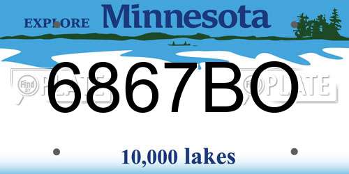6867BO Minnesota License Plate
