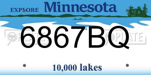 6867BQ Minnesota License Plate