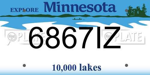 6867IZ Minnesota License Plate