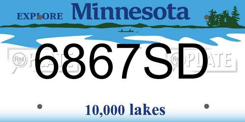 6867SD Minnesota License Plate