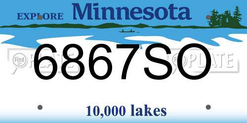 6867SO Minnesota License Plate