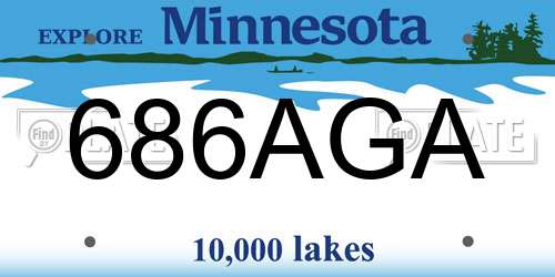 686AGA Minnesota License Plate