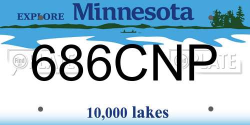 686CNP Minnesota License Plate