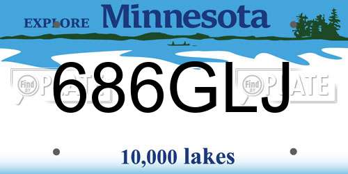 686GLJ Minnesota License Plate