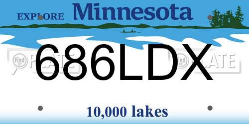 686LDX Minnesota License Plate