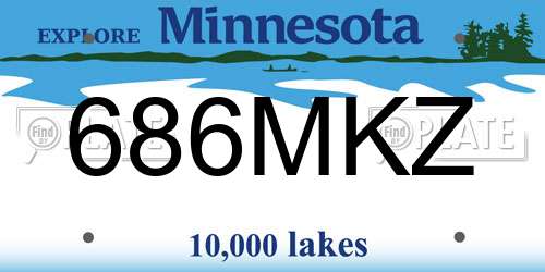 686MKZ Minnesota License Plate