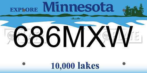 686MXW Minnesota License Plate