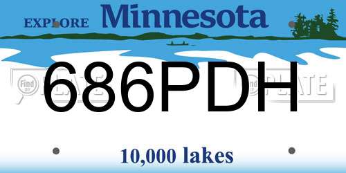 686PDH Minnesota License Plate