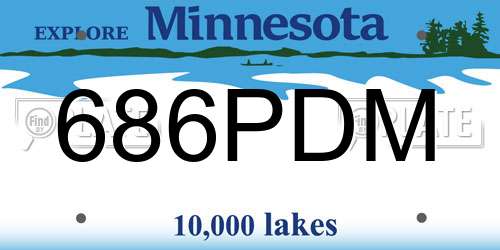 686PDM Minnesota License Plate