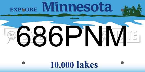 686PNM Minnesota License Plate