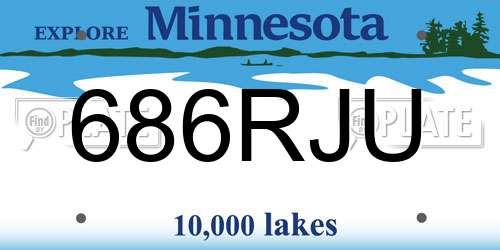 686RJU Minnesota License Plate