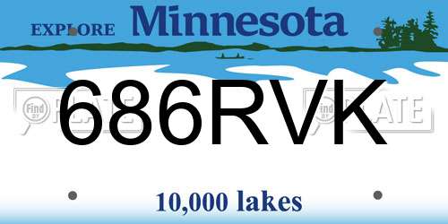 686RVK Minnesota License Plate