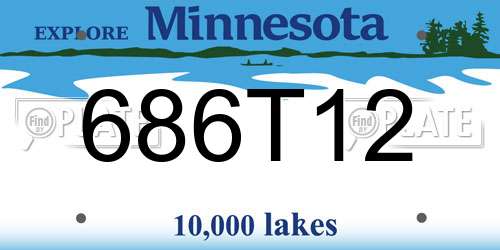 686T12 Minnesota License Plate