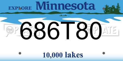 686T80 Minnesota License Plate