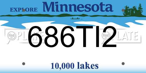 686TI2 Minnesota License Plate