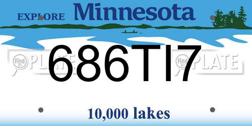 686TI7 Minnesota License Plate