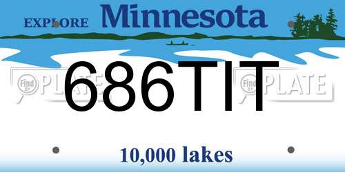 686TIT Minnesota License Plate