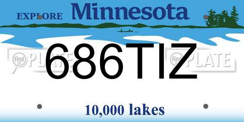 686TIZ Minnesota License Plate