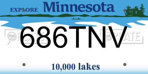686TNV Minnesota License Plate