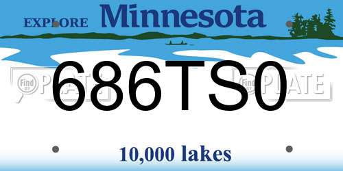 686TS0 Minnesota License Plate