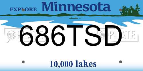686TSD Minnesota License Plate