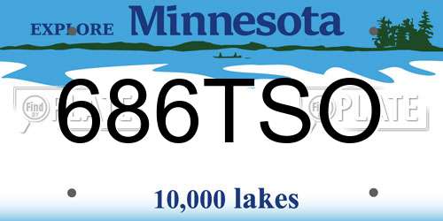 686TSO Minnesota License Plate