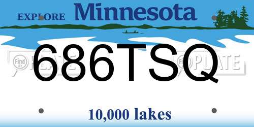 686TSQ Minnesota License Plate