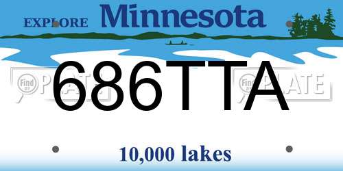 686TTA Minnesota License Plate