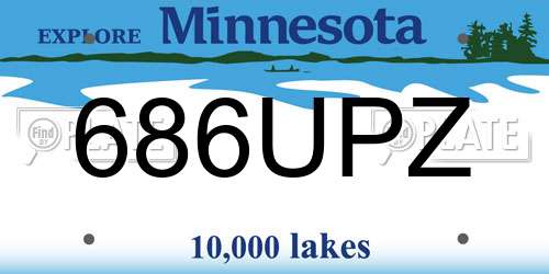 686UPZ Minnesota License Plate