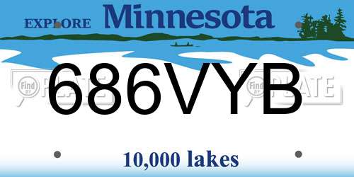686VYB Minnesota License Plate