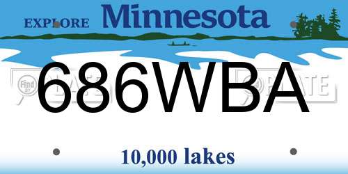 686WBA Minnesota License Plate
