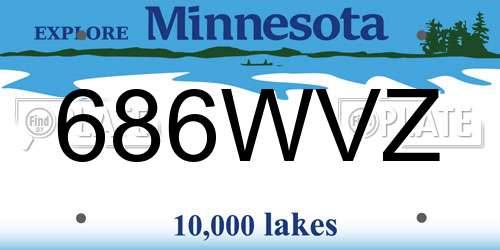 686WVZ Minnesota License Plate