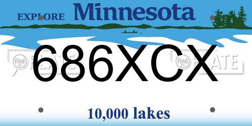 686XCX Minnesota License Plate