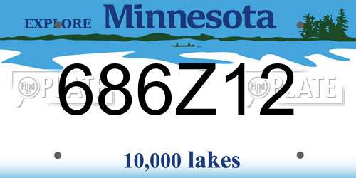 686Z12 Minnesota License Plate
