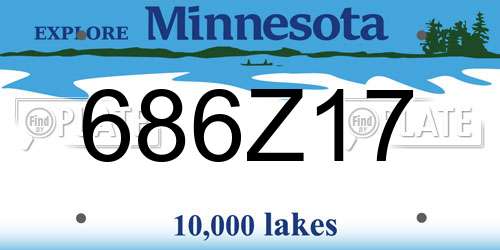 686Z17 Minnesota License Plate