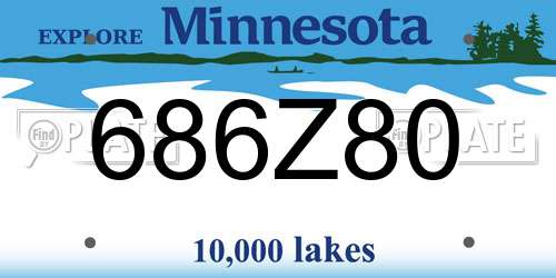 686Z80 Minnesota License Plate