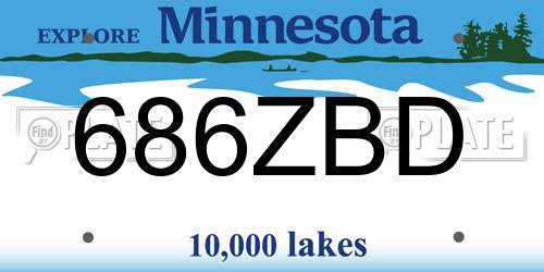 686ZBD Minnesota License Plate