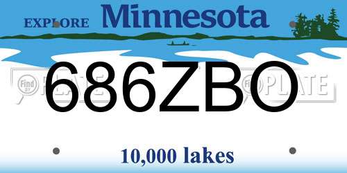 686ZBO Minnesota License Plate